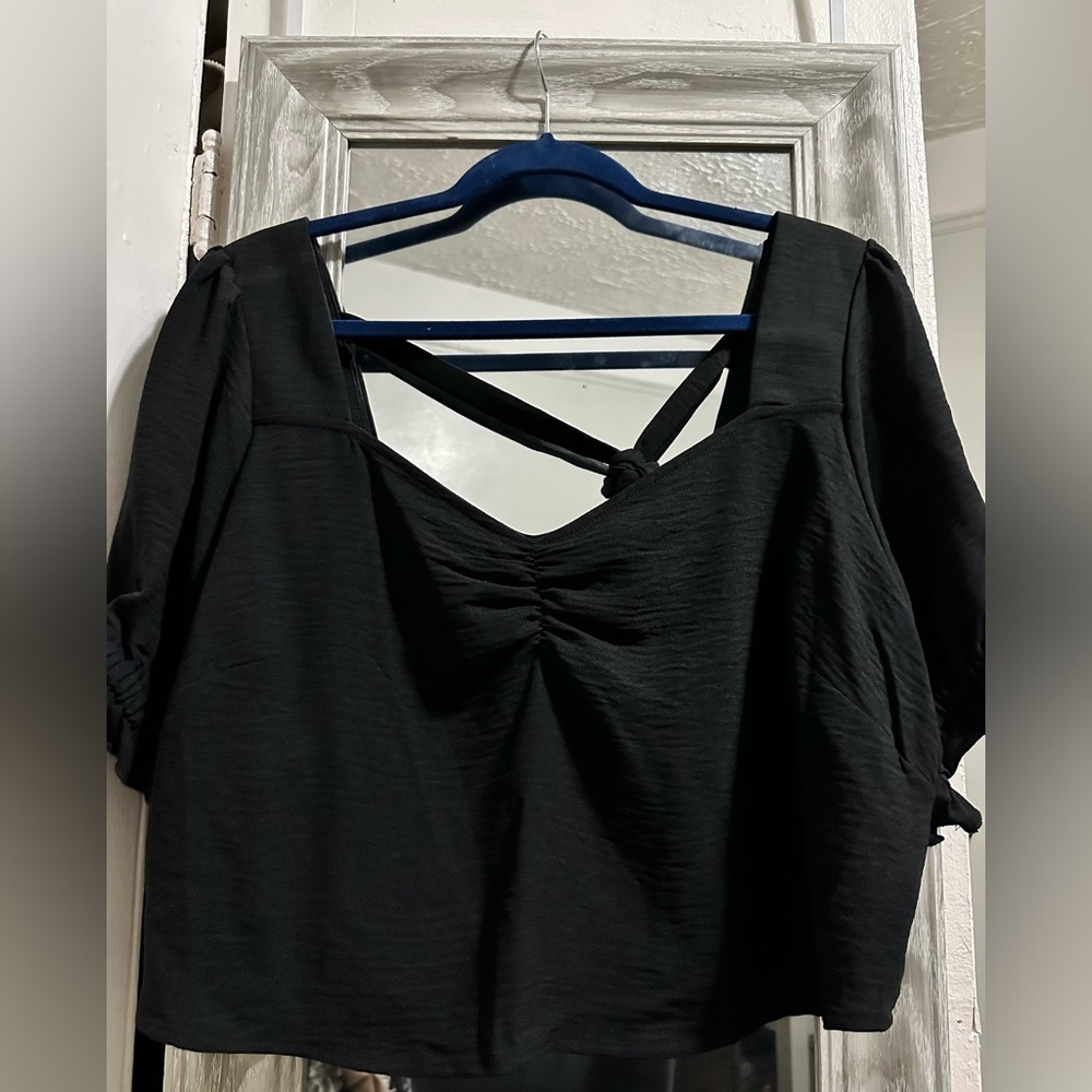And Now This Crop Black Shirt